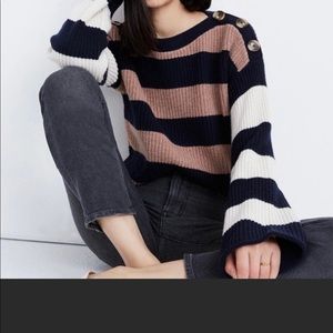 Madewell Calloway boatneck striped pullover sweater
